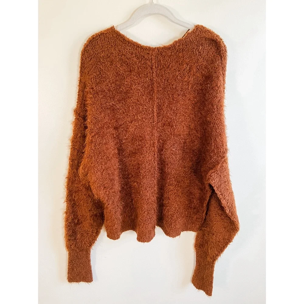 Free People Icing V Neck Pullover Sweater in Mocha Java